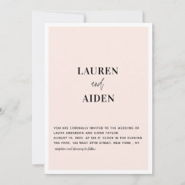 Moderne minimalistische roze bruiloft voor script kaart