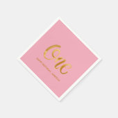 Moderne minimalistische roze eerste verjaardag servet (Hoek)