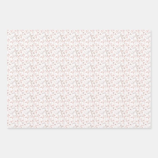 Moderne minimalistische roze en grijze kerstWaterv Inpakpapier Vel (Voorkant 3)