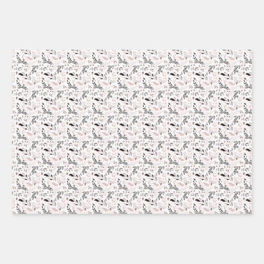 Moderne minimalistische roze en grijze kerstWaterv Inpakpapier Vel (Voorkant 2)