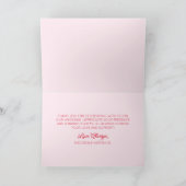 Moderne minimalistische roze en rode bruiloft bedankkaart (Binnen)