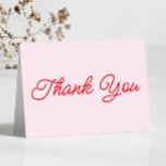 Moderne minimalistische roze en rode bruiloft bedankkaart<br><div class="desc">Dit is een moderne minimalistische roze en rode bruiloft bedankpas!</div>