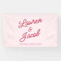 Moderne minimalistische roze en rode bruiloft