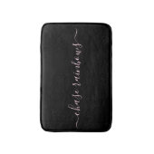 Moderne minimalistische roze- en zwarte CHASE-RAIN Badmat (Voorkant Verticaal)