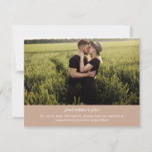 Moderne minimalistische roze foto Save the Date (Achterkant)