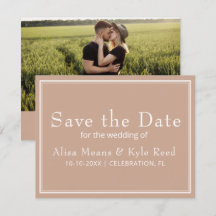 Moderne minimalistische roze foto Save the Date