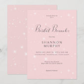 Moderne Minimalistische Roze Glitter Bruidsbrunch Kaart (Voorkant / Achterkant)