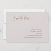Moderne Minimalistische Roze Goud Save The Date Tr (Voorkant)