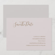 Moderne Minimalistische Roze Goud Save The Date Tr