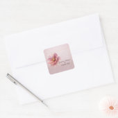 Moderne Minimalistische Roze Gouden Bruiloft Vierkante Sticker (Envelop)