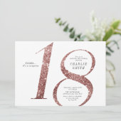 Moderne minimalistische roze gouden glitters 18e v kaart (Staand voorkant)