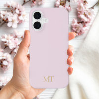 Moderne Minimalistische Roze Gouden Initiële Monog