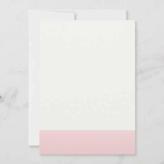 Moderne minimalistische roze gouden kruis doop kaart (Achterkant)