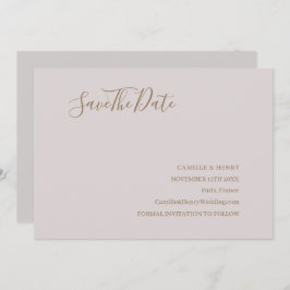 Moderne Minimalistische Roze Gouden Trouwdatumkaar Save The Date