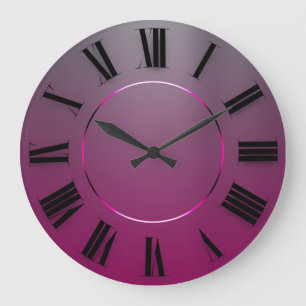 Moderne minimalistische roze grijze ombre Romeinse Grote Klok