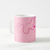 Moderne minimalistische roze haarstijl golvende ka koffiemok (Voorkant links)