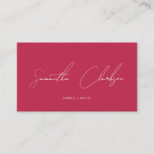 Moderne Minimalistische Roze Handgeschreven Script Visitekaartje (Voorkant)