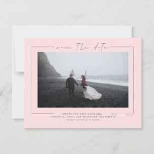 Moderne minimalistische roze met legant sparen de save the date