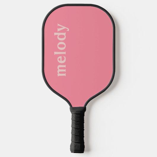 Moderne minimalistische roze naam pickleball paddle (Achterkant)