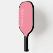 Moderne minimalistische roze naam pickleball paddle (Links)