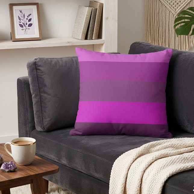 Moderne Minimalistische Roze & Paarse Gradiënt Str Kussen (Creator heeft geüpload)