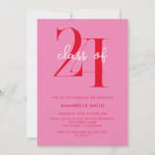 Moderne minimalistische roze rode Afstuderen uitno (Achterkant)