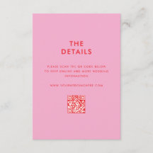 Moderne minimalistische roze rode bruiloft