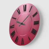 Moderne minimalistische roze roomkleurige Romeinse Grote Klok (Hoek)