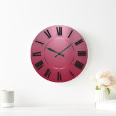 Moderne minimalistische roze roomkleurige Romeinse Grote Klok (Huis)