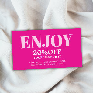 Moderne minimalistische roze roos gedurfde schoonh kortingskaartje