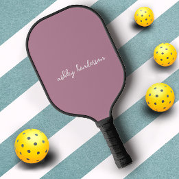 Moderne minimalistische roze roos monogrammed vrou pickleball paddle