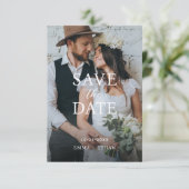 Moderne Minimalistische Roze Roos Save The Date (Staand voorkant)