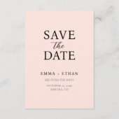 Moderne Minimalistische Roze Roos Save The Date (Achterkant)
