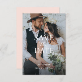 Moderne Minimalistische Roze Roos Save The Date
