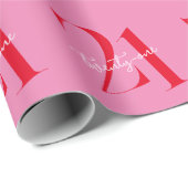 Moderne minimalistische roze roze 21ste verjaardag cadeaupapier (Rol Hoek)