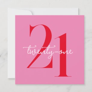Moderne minimalistische roze roze 21ste verjaardag kaart
