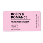 Moderne minimalistische roze sojakanaallabels etiket (Voorkant)