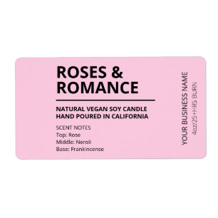 Moderne minimalistische roze sojakanaallabels etiket