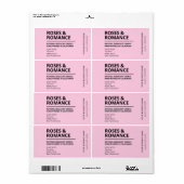 Moderne minimalistische roze sojakanaallabels etiket (Full Sheet)