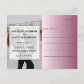 Moderne minimalistische roze sparen de Datum Aankondigingskaart (Achterkant)