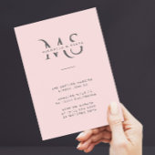 Moderne Minimalistische Roze Trouw-QR-code Kaart