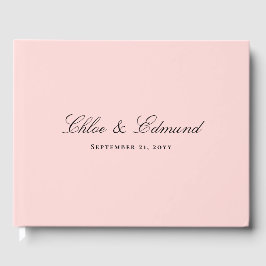 Moderne Minimalistische Roze Trouwdag Gastenboek