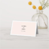 Moderne minimalistische roze trouwerekkaarten voor plaatskaartje (Achterkant)