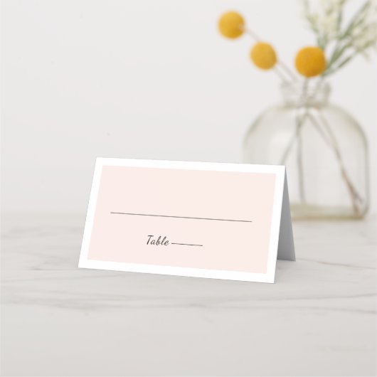 Moderne minimalistische roze trouwerekkaarten voor plaatskaartje (Voorkant)