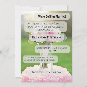 Moderne Minimalistische Roze Tulp & Witte Sering B Kaart