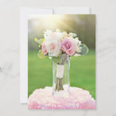 Moderne Minimalistische Roze Tulp & Witte Sering B Kaart (Achterkant)