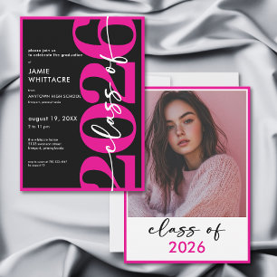 Moderne Minimalistische Roze Typografie Afstudeerf Kaart