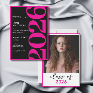 Moderne Minimalistische Roze Typografie Afstudeerf Kaart