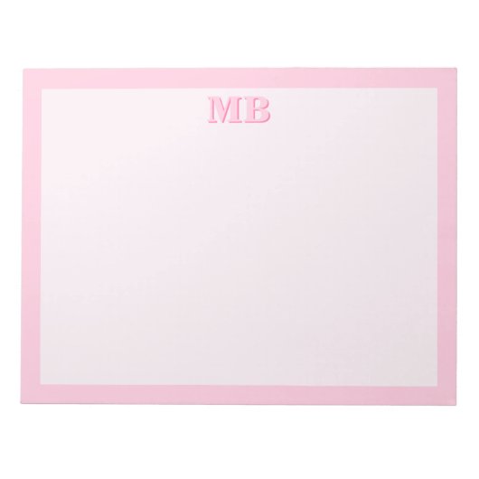 Moderne minimalistische roze typografie Initiaal M Notitieblok (Voorkant)