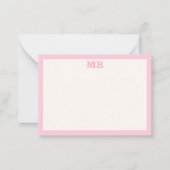 Moderne minimalistische roze typografie Initiaal M Notitiekaartje (Voorkant)